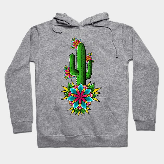 Floral Cactus Hoodie by violetinkx
